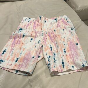 Old Navy Women's Tie-Dye Bike Shorts - Pink and Peach